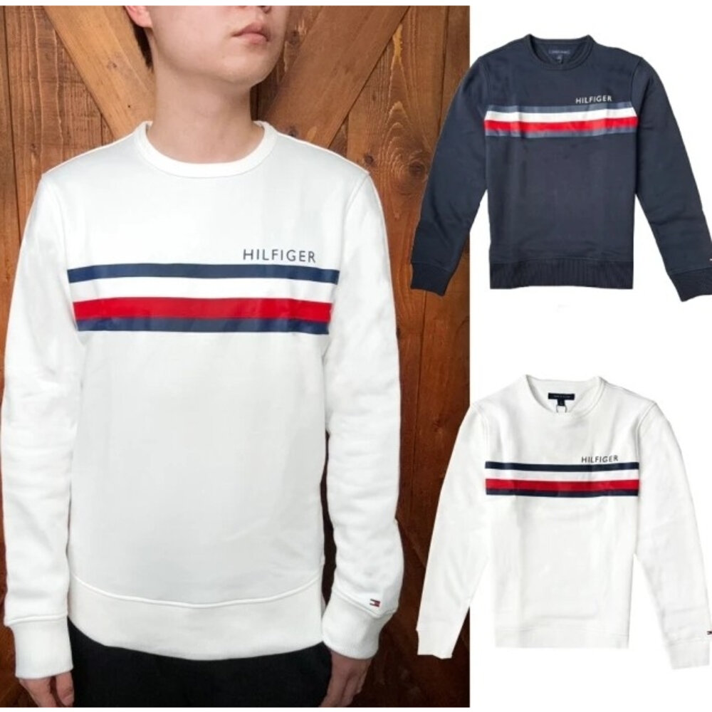 Tommy Hilfiger 湯米 成人版 內刷毛 長袖大學T 圓領 長袖 男女可穿 封面照片