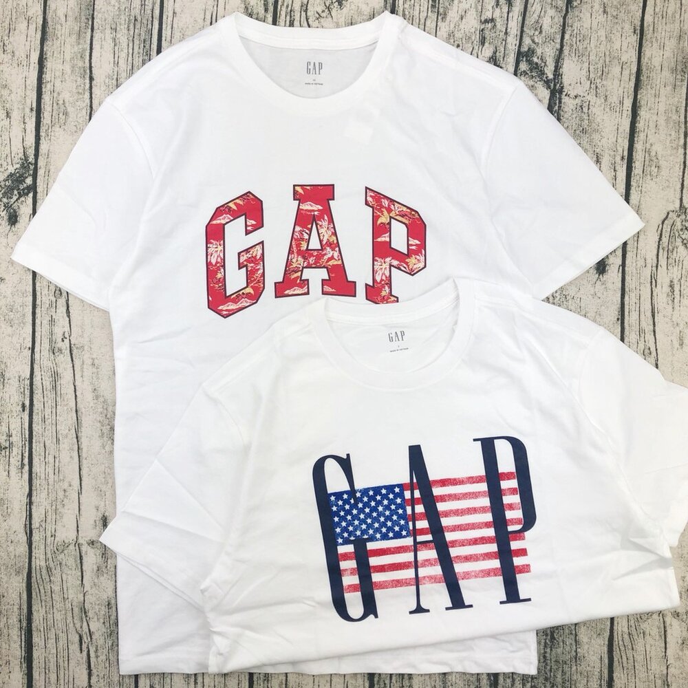 GAP 夏季 短袖 上衣 情侶款 刷舊 成人男生 素T 男生衣著 女生衣著 美國代購 印刷短袖 休閒短袖 蓋樸-圖片-3