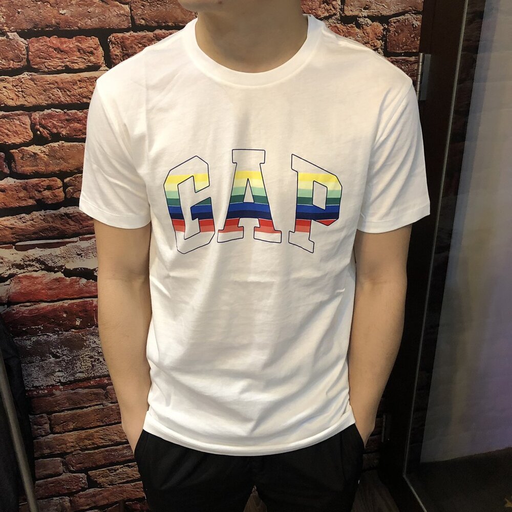 GAP 夏季 短袖 上衣 情侶款 刷舊 成人男生 素T 男生衣著 女生衣著 美國代購 印刷短袖 休閒短袖 蓋樸-圖片-4