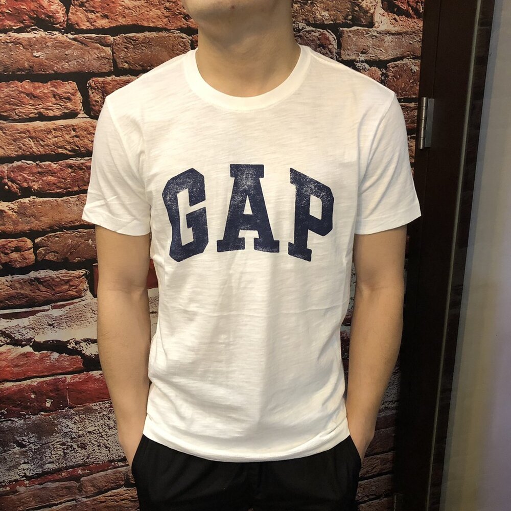 GAP 夏季 短袖 上衣 情侶款 刷舊 成人男生 素T 男生衣著 女生衣著 美國代購 印刷短袖 休閒短袖 蓋樸-圖片-9