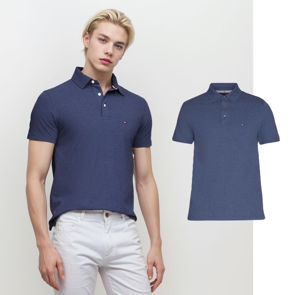 Tommy Hilfiger 男款 經典刺繡LOGO POLO衫 素面 純棉 13113110 封面照片