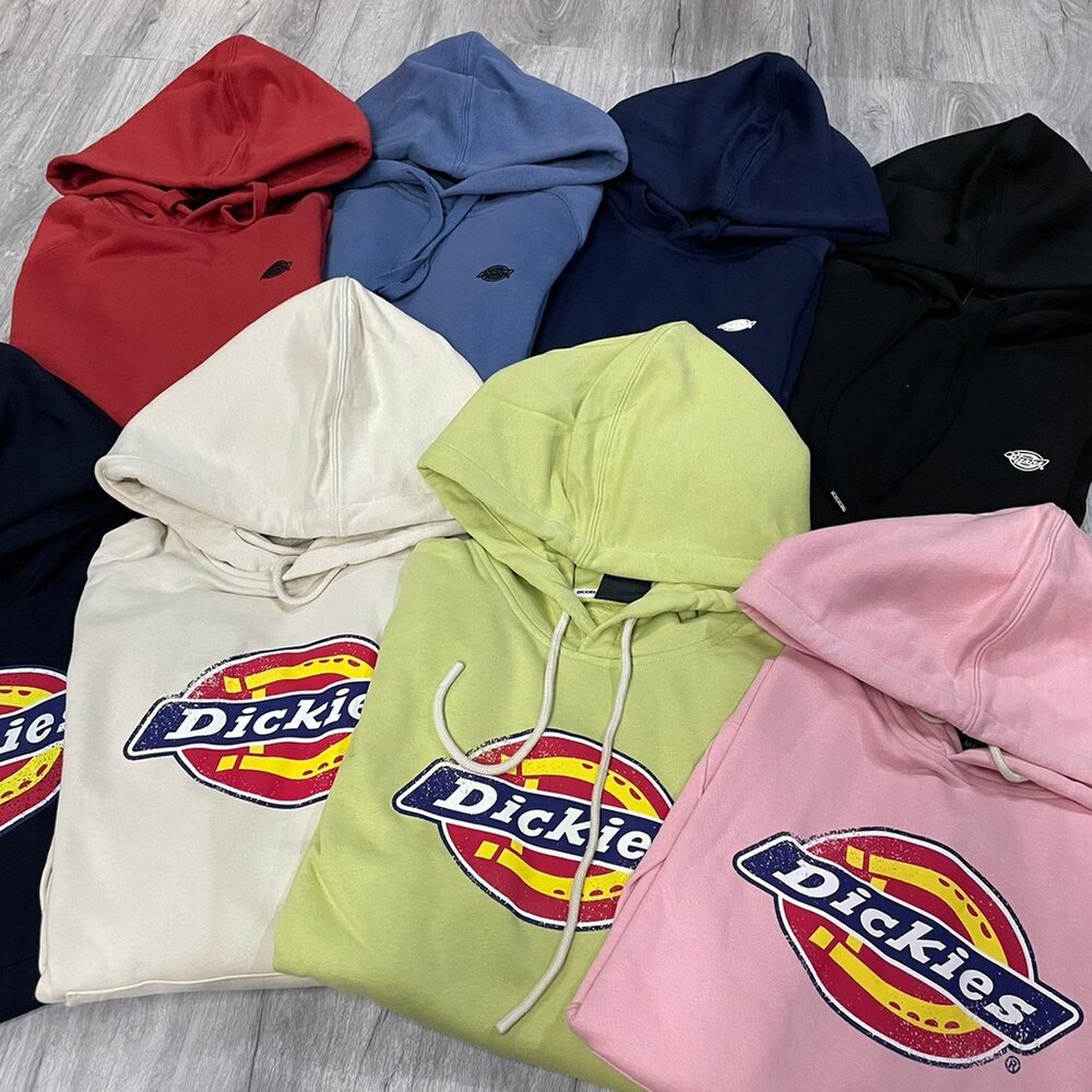 Dickies 迪凱思 2021 秋冬季新款經典大LOGO帽T 休閒 長袖帽T 情侶衣 長袖帽T 內針織 刷舊-圖片-1
