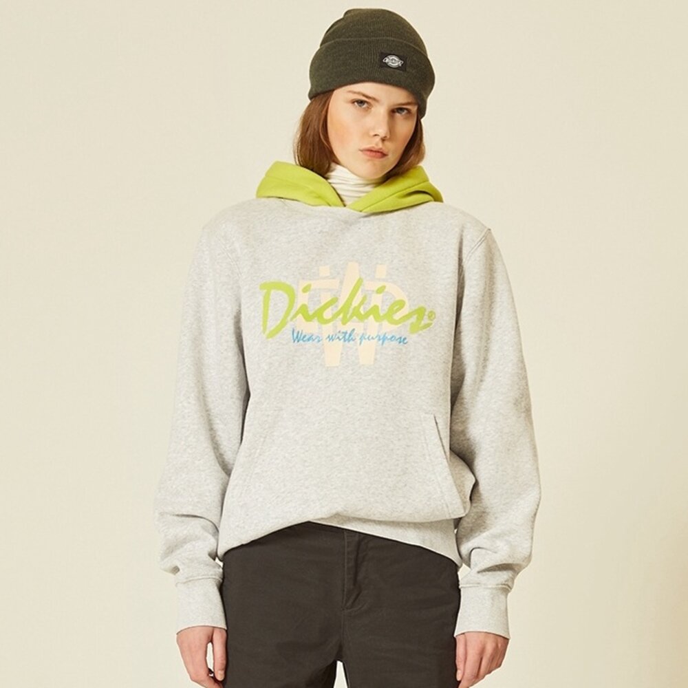 DICKIES Logo 帽T 假兩件 大Logo長袖 衛衣 內刷毛 鋪棉 男女可穿-圖片-2