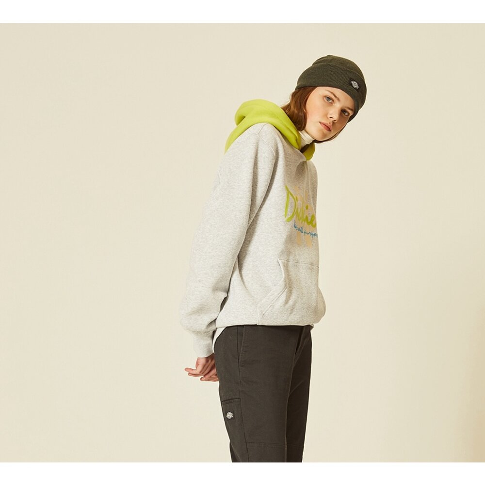 DICKIES Logo 帽T 假兩件 大Logo長袖 衛衣 內刷毛 鋪棉 男女可穿-圖片-4