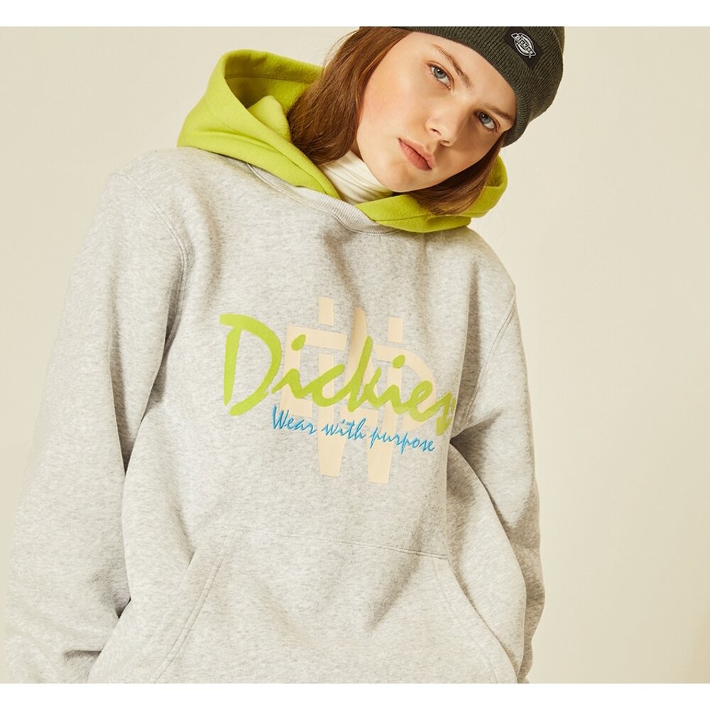 DICKIES Logo 帽T 假兩件 大Logo長袖 衛衣 內刷毛 鋪棉 男女可穿-圖片-6