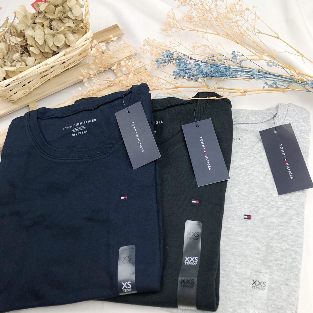 Tommy 女款 圓領 刺繡 小LOGO 素T 修身款 貼身 性感 女生短t TOMMY 夏季 休閒款-圖片-8