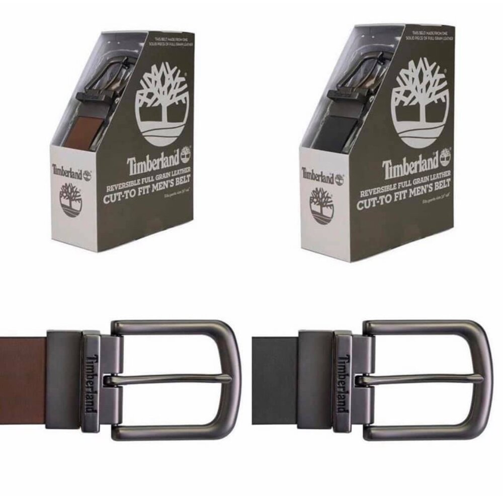 TIMBERLAND 皮帶 雙面 兩用 牛皮 皮帶 消光黑 皮帶頭 可自行修改長度 現貨秒發-圖片-1