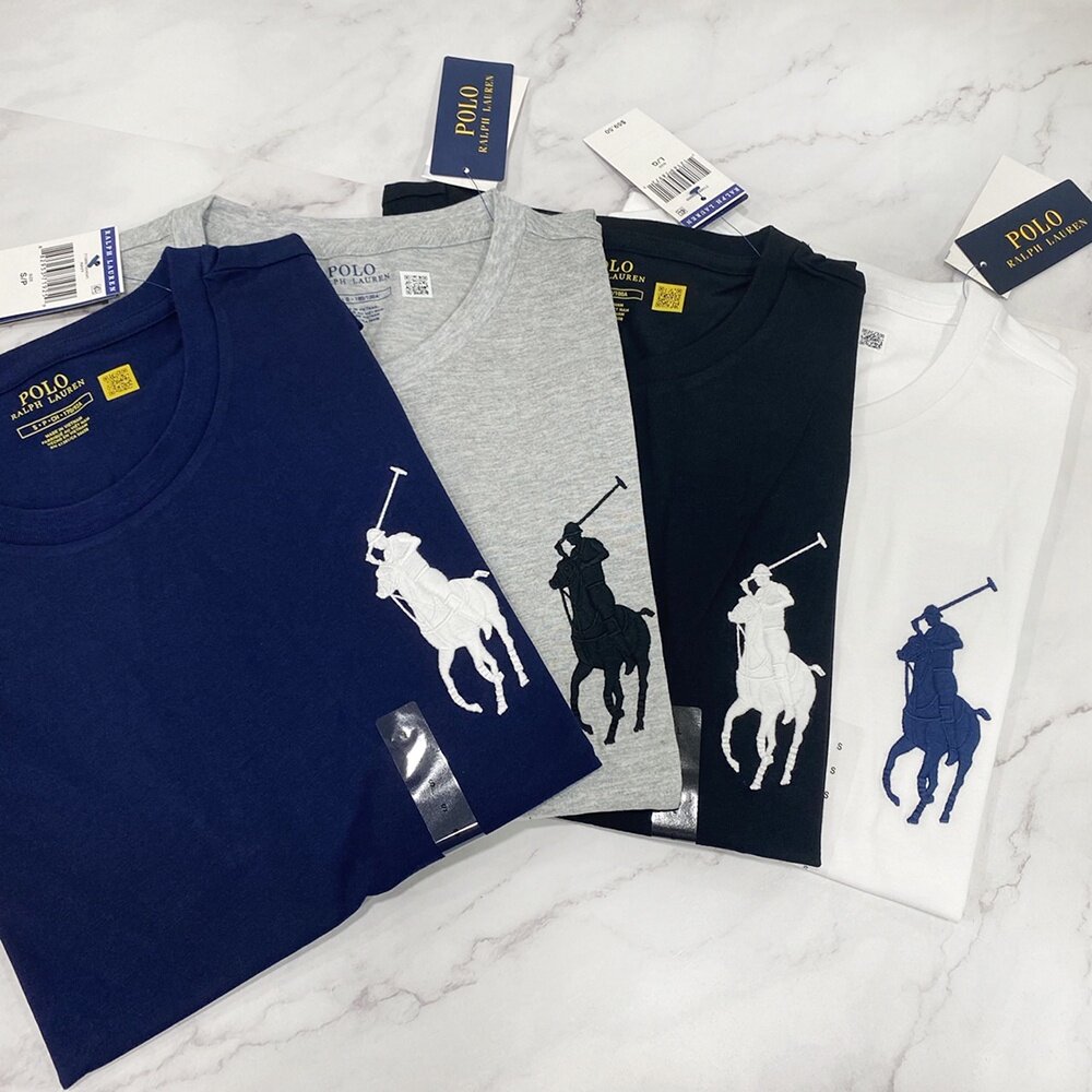 14190020584-POLO Ralph Lauren 經典刺繡大馬 素面 短袖T恤 圓領 短袖上衣 男生衣著 成人款