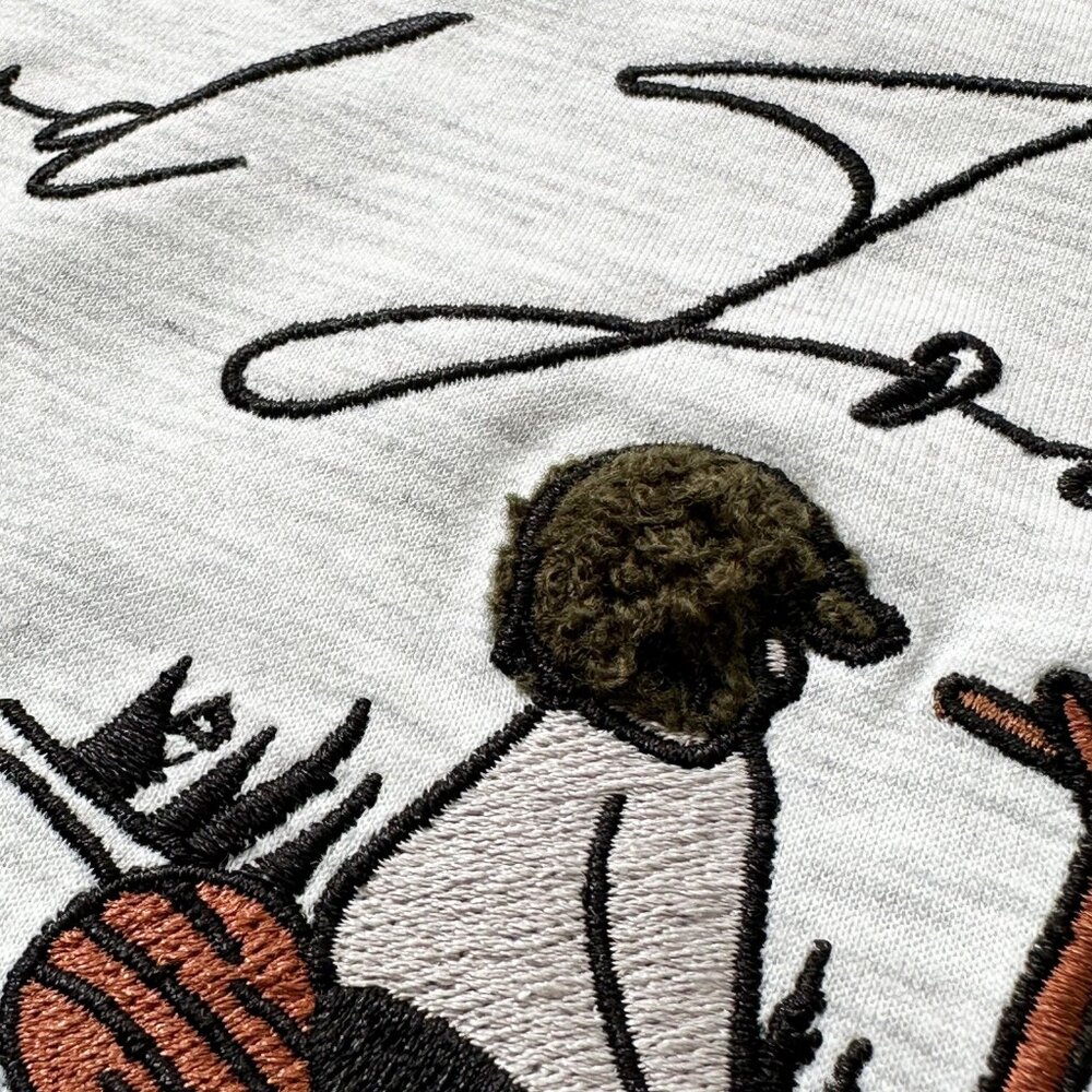 韓版 重磅短袖 刺繡野營 短T 上衣 厚磅 落肩 寬鬆 大尺碼 刺繡 OVERSIZE 情侶短袖 18790-圖片-8