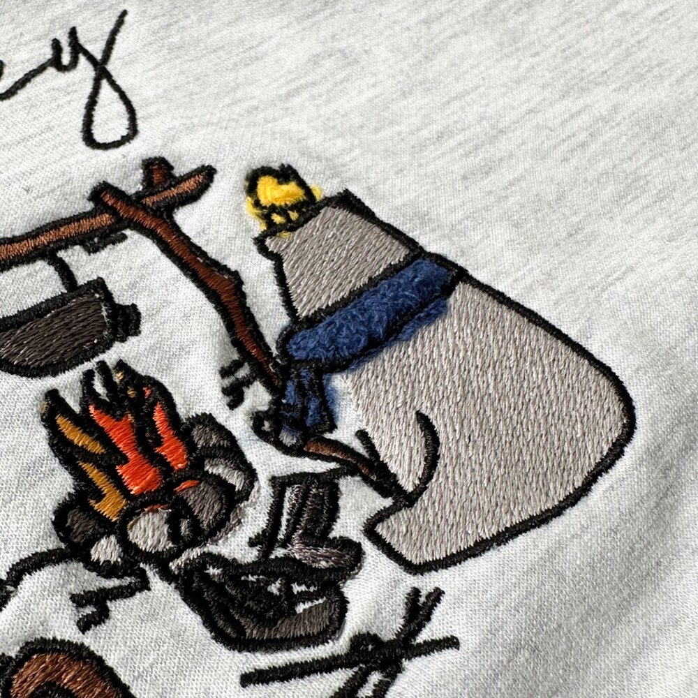 韓版 重磅短袖 刺繡野營 短T 上衣 厚磅 落肩 寬鬆 大尺碼 刺繡 OVERSIZE 情侶短袖 18790-圖片-9