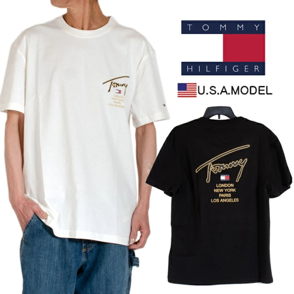 15599567644-Tommy Hilfiger 湯米 金字 背後大LOGO 情侶款 城市標語