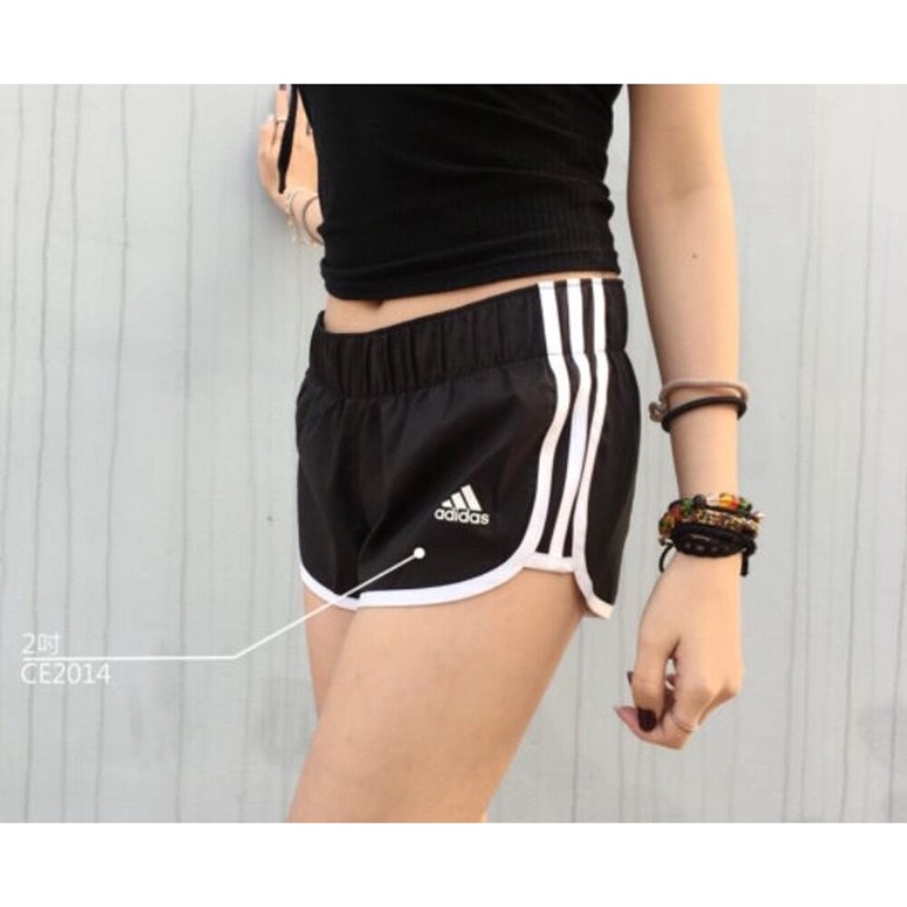 Adidas 愛迪達 三線 短褲 真理褲 黑白 2/4吋女生衣著 真理短褲 熱褲 CE2014 DQ2645 GK526-圖片-4