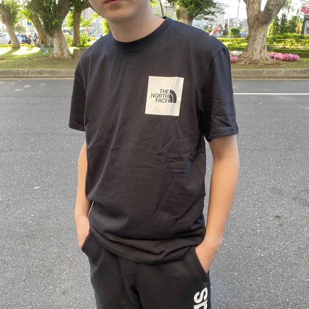 The North Face  北臉 短袖 上衣 北面 情侶裝 現貨 配色短袖 圓領t恤 短袖 t 恤 標語 休閒 情侶-圖片-1