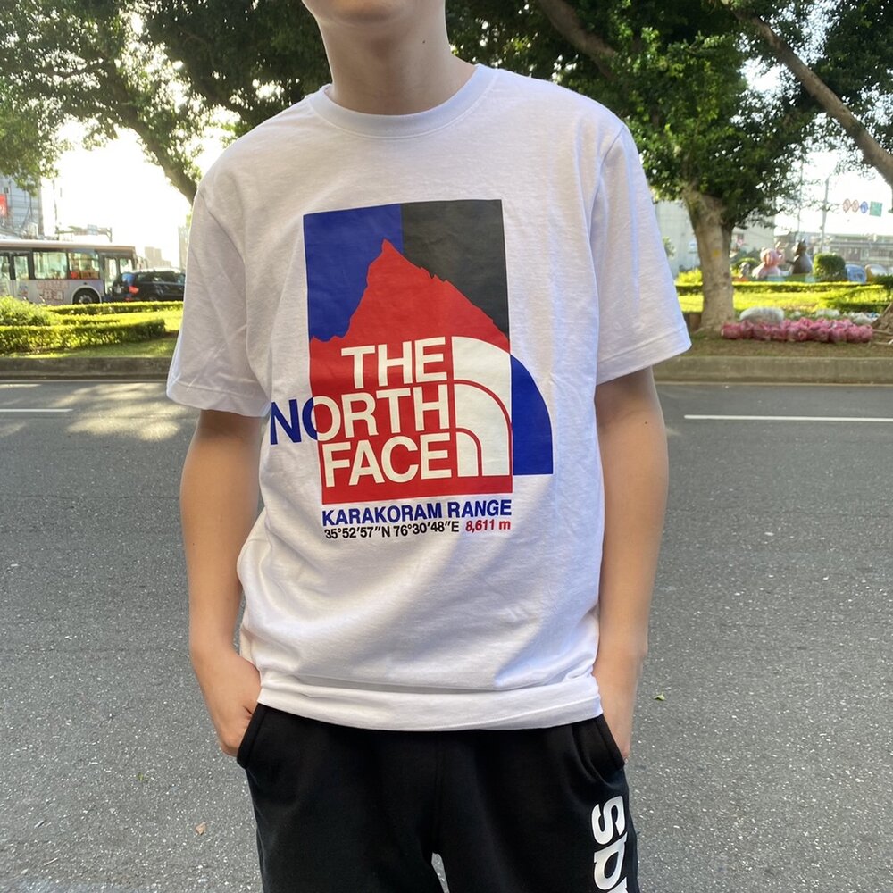 The North Face  北臉 短袖 上衣 北面 情侶裝 現貨 配色短袖 圓領t恤 短袖 t 恤 標語 休閒 情侶-圖片-4