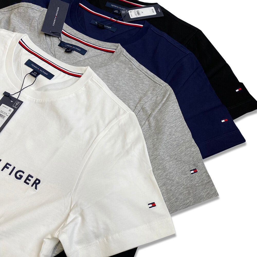 Tommy Hilfiger 成人 經典LOGO 1985文字 純棉 刺繡上衣 短袖 短袖上衣 情侶裝 大尺碼 美國代購-圖片-6