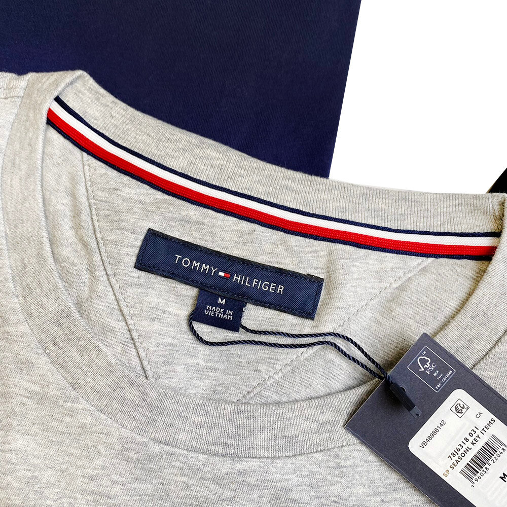 Tommy Hilfiger 成人 經典LOGO 1985文字 純棉 刺繡上衣 短袖 短袖上衣 情侶裝 大尺碼 美國代購-圖片-7