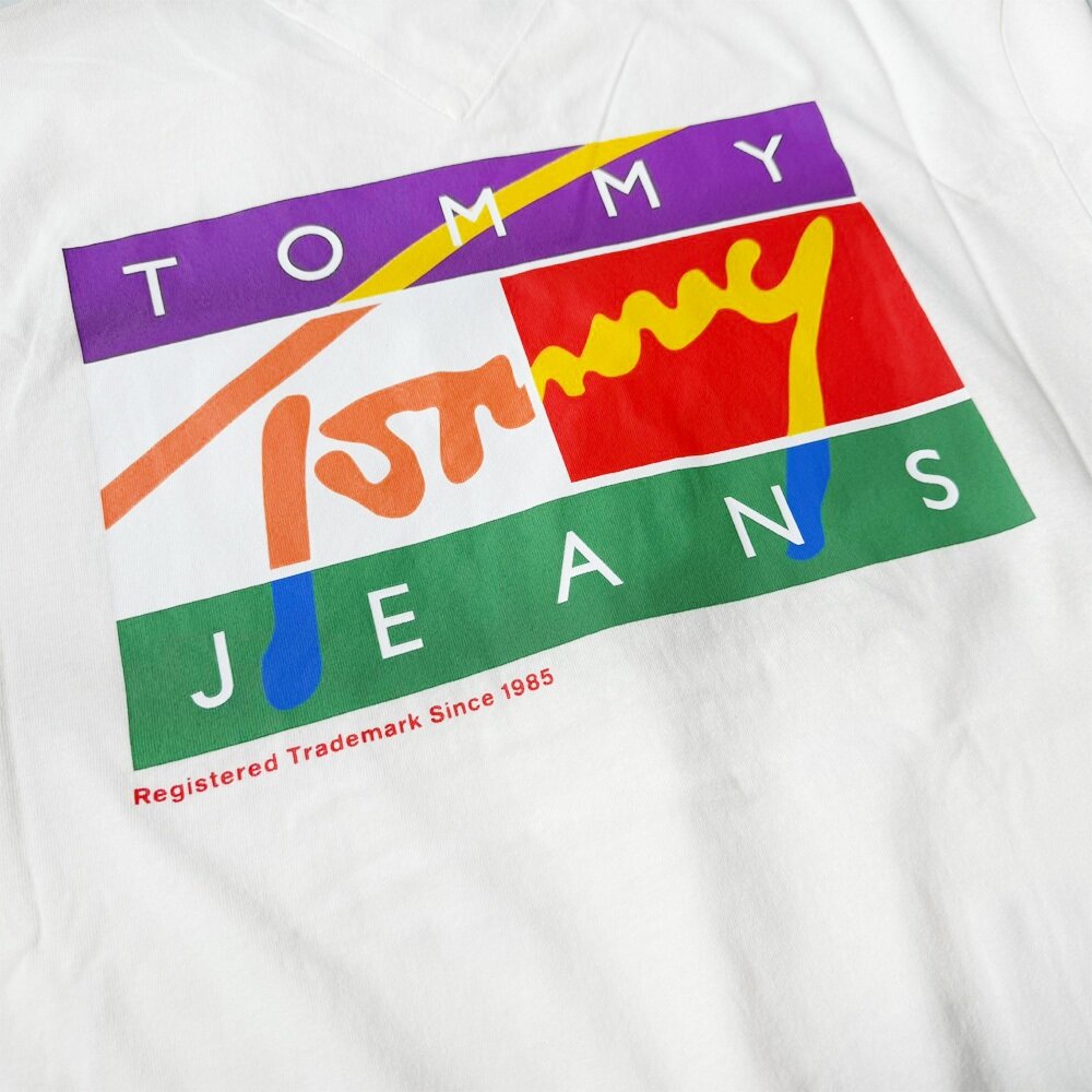 TOMMY 經典LOGO 草寫設計 印膠 棉質短袖 休閒短袖 上衣 男生衣著 情侶款-圖片-1