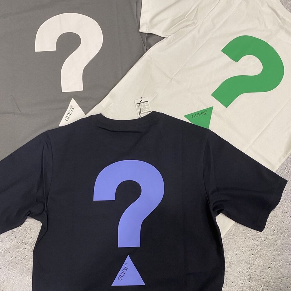 GUESS 短袖 經典LOGO 漸層 短T 落肩 寬鬆版型 深藍色 白色 深灰色 韓國貨 情侶款-圖片-3