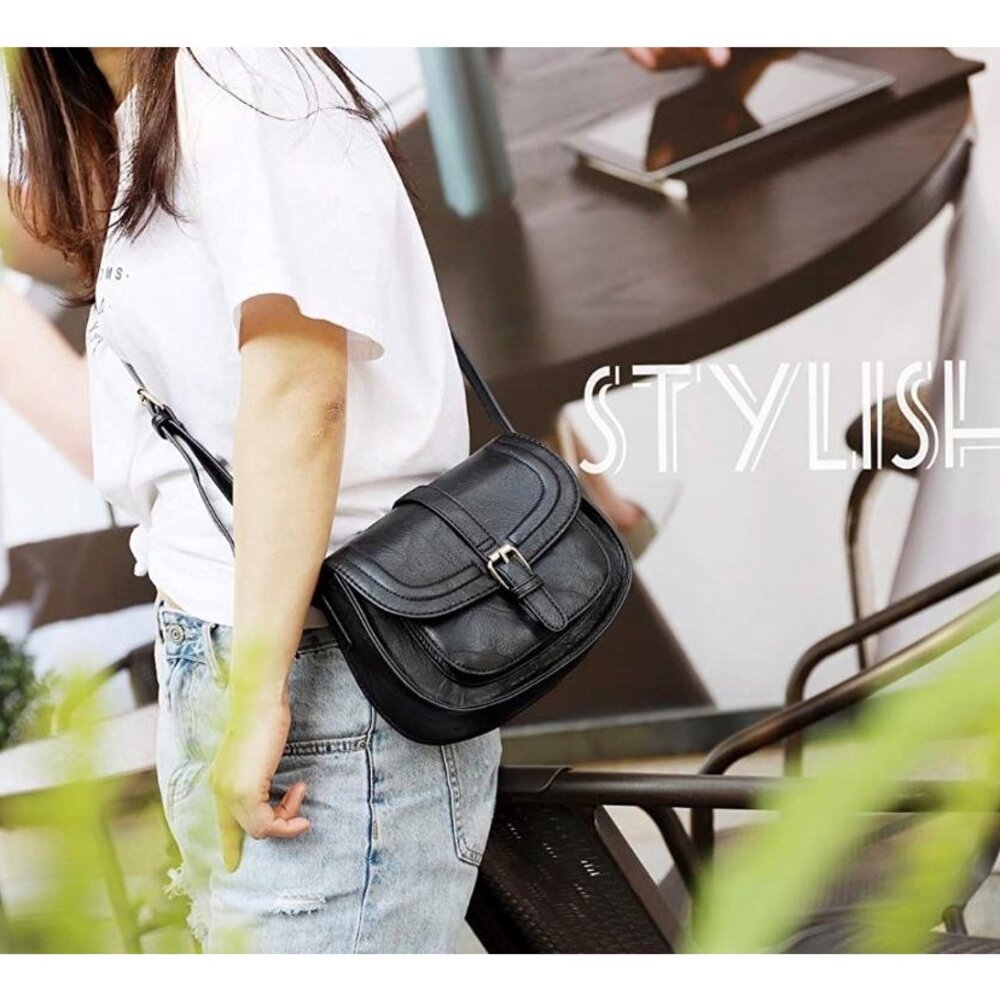 AFKOMST 馬鞍包 女款 復古 側背包 肩背包 皮革 母親節禮物-圖片-6