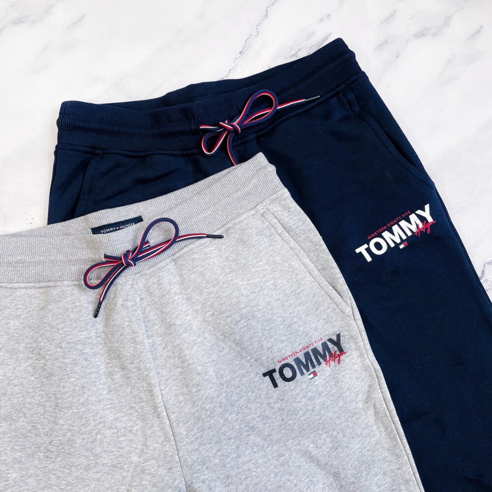 18174624674-Tommy Hilfiger 經典字母 國旗小Logo 抽繩 棉褲 長褲 休閒長褲 TOMMY長褲 3色