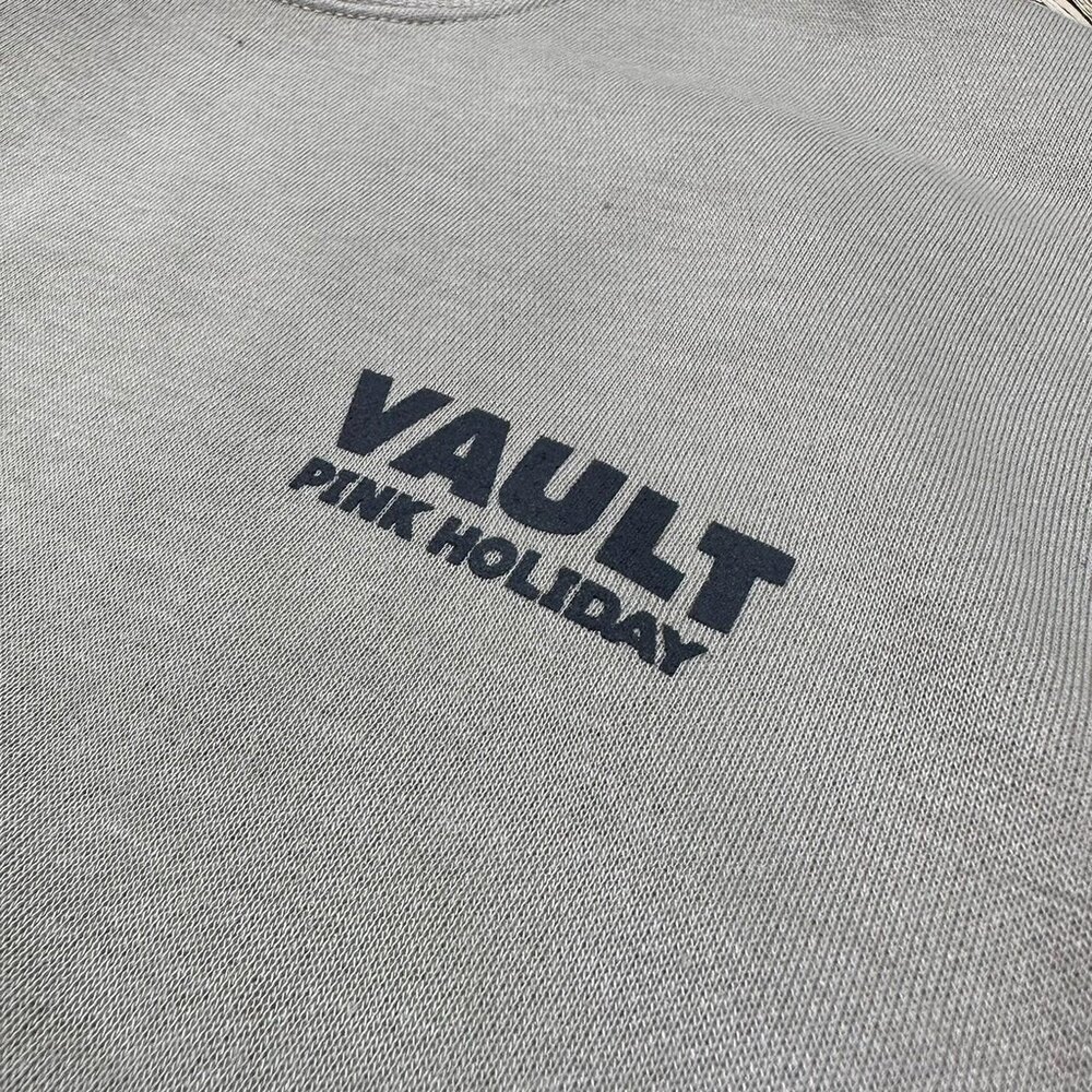 韓版 厚磅 內刷毛 大學T VAULT 文字款 上衣 落肩 男生長袖 男生衣著 女生衣著 情侶款 80154-圖片-2