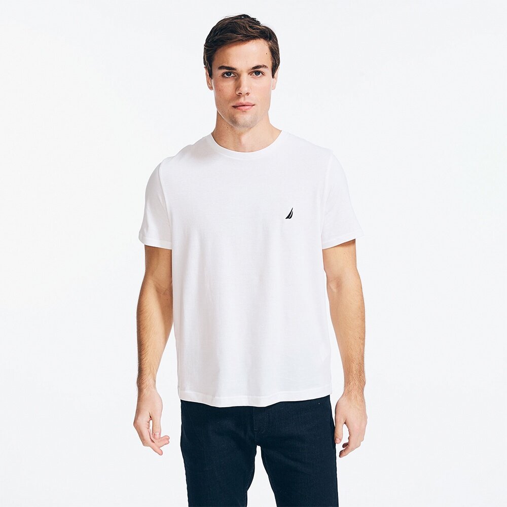 NAUTICA 風帆 多色 男女款 純棉 短袖 素T 刺繡小LOGO上衣-圖片-4