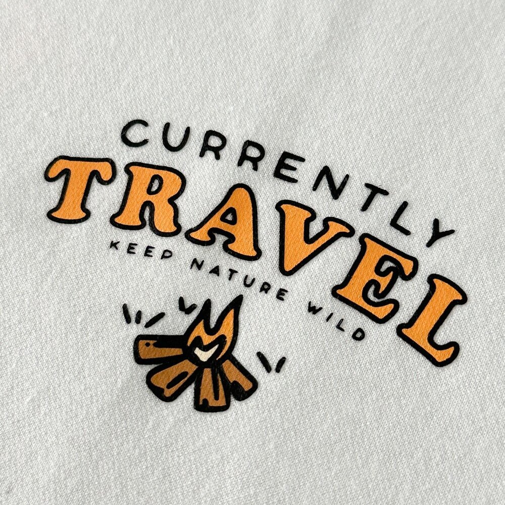 韓版 露營車插畫 短袖 短T 上衣 重磅 情侶款 韓版上衣 韓版短袖 落肩 寬鬆 短踢 80537-圖片-5