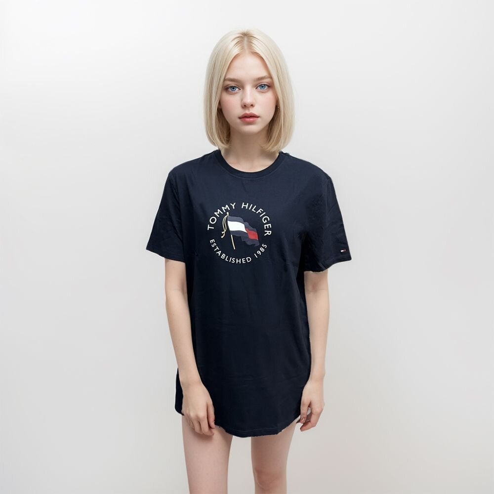 Tommy Hilfiger 圓領短袖 經典印膠LOGO 上衣 短袖 男生短袖 女生短袖-圖片-1