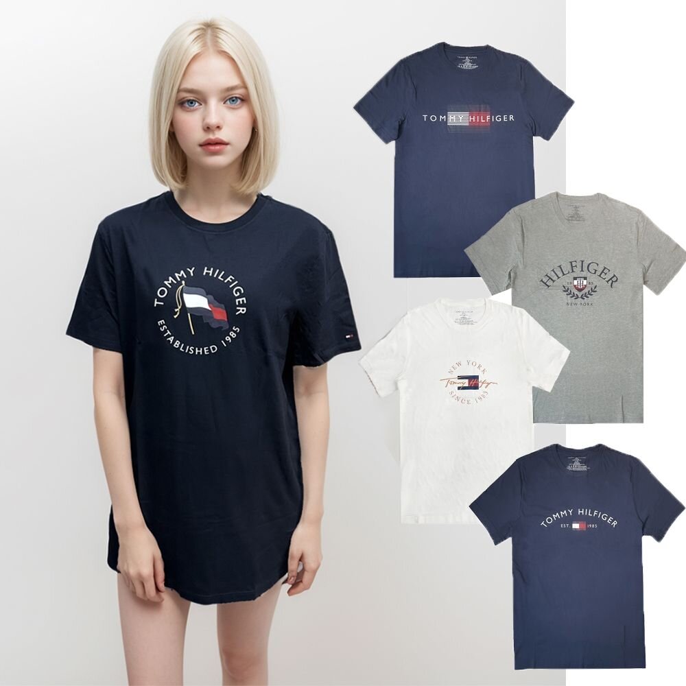 18549715415 - Tommy Hilfiger 圓領短袖  經典印膠LOGO 上衣 短袖 男生短袖 女生短袖