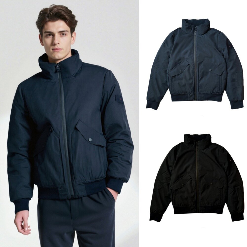18549715429-Tommy Hilfiger 湯米 帽子收納式 男飛行立領外套 厚款 保暖舒適
