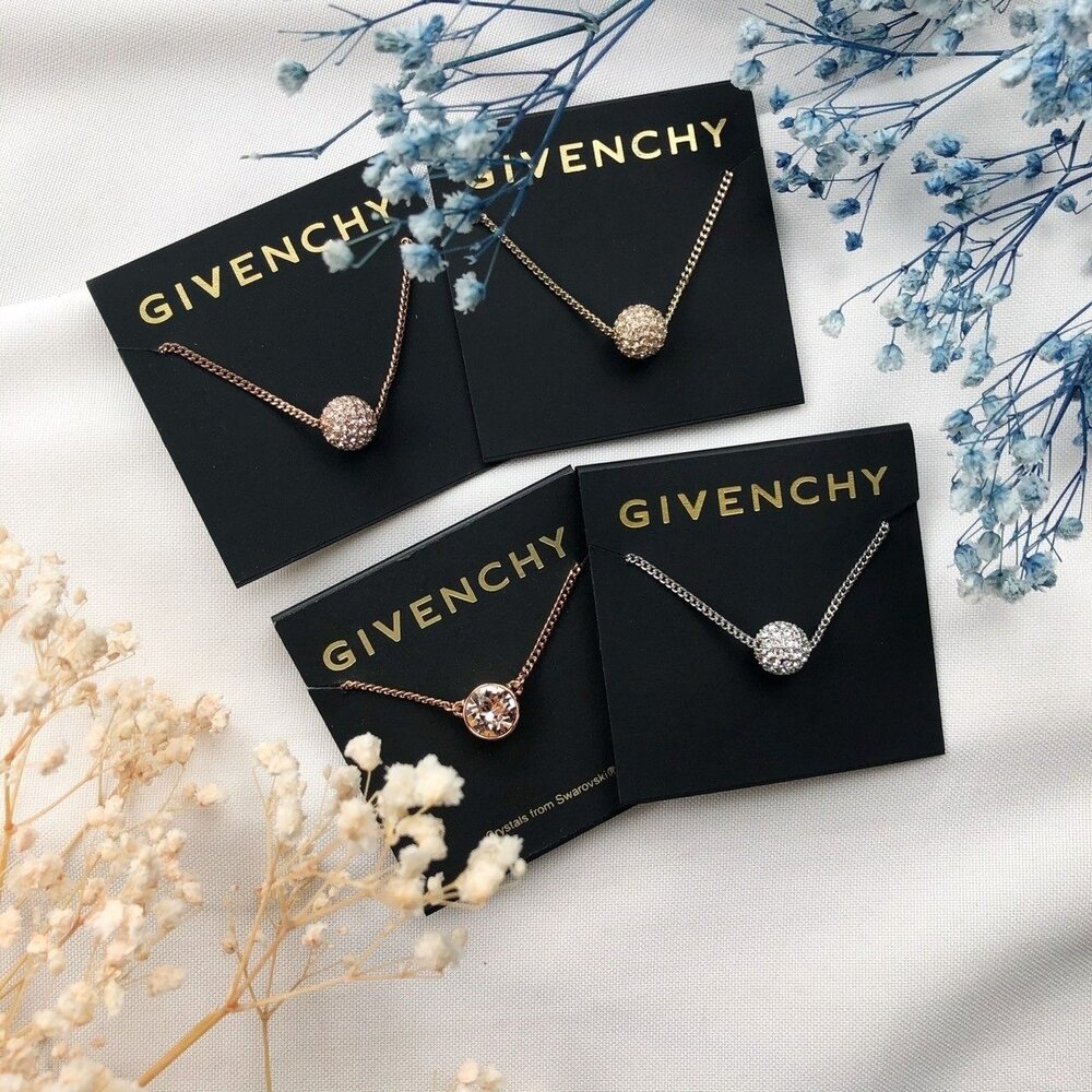 18549715440-Givenchy 紀梵希 施華洛世奇 項鍊 單鑽 許願球 鎖骨項鍊 水鑽 玫瑰金/銀/金