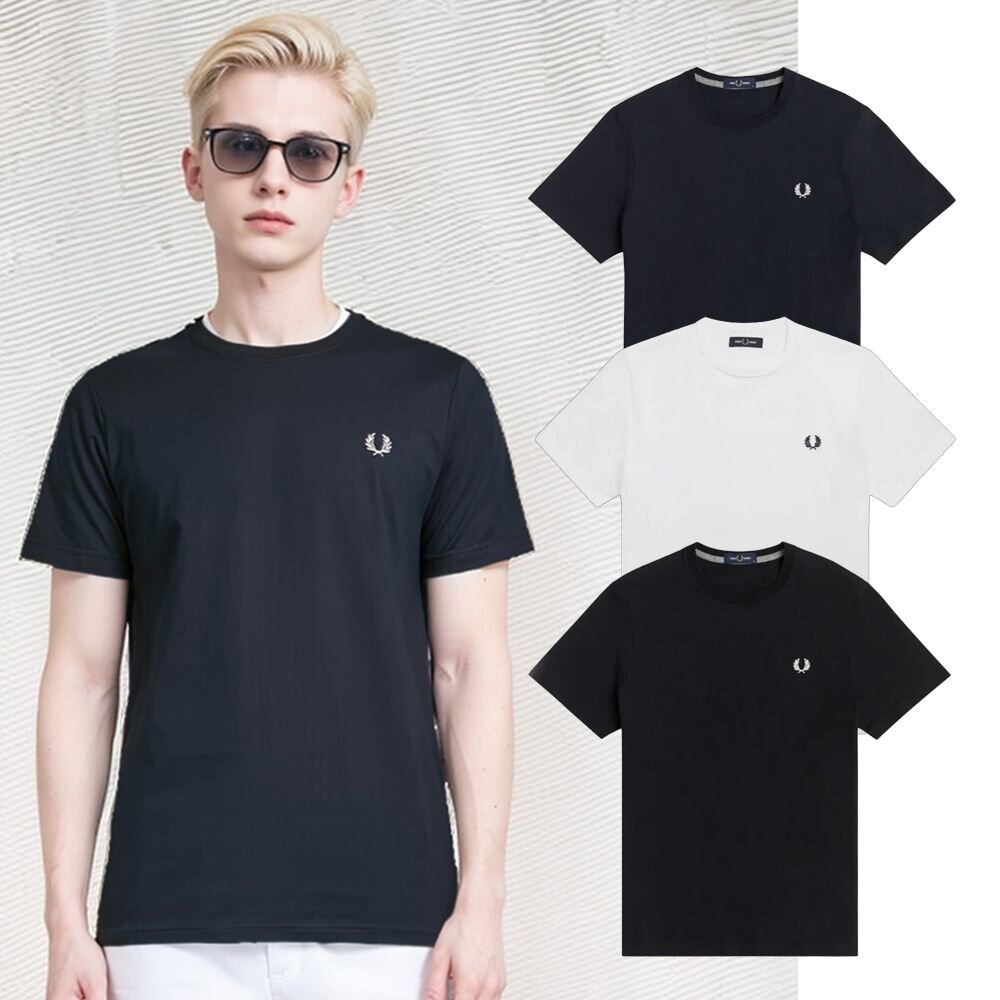 18549715442-FRED PERRY 男版 胸前刺繡小LOGO短袖 T恤 圓領短袖 上衣 版型偏小