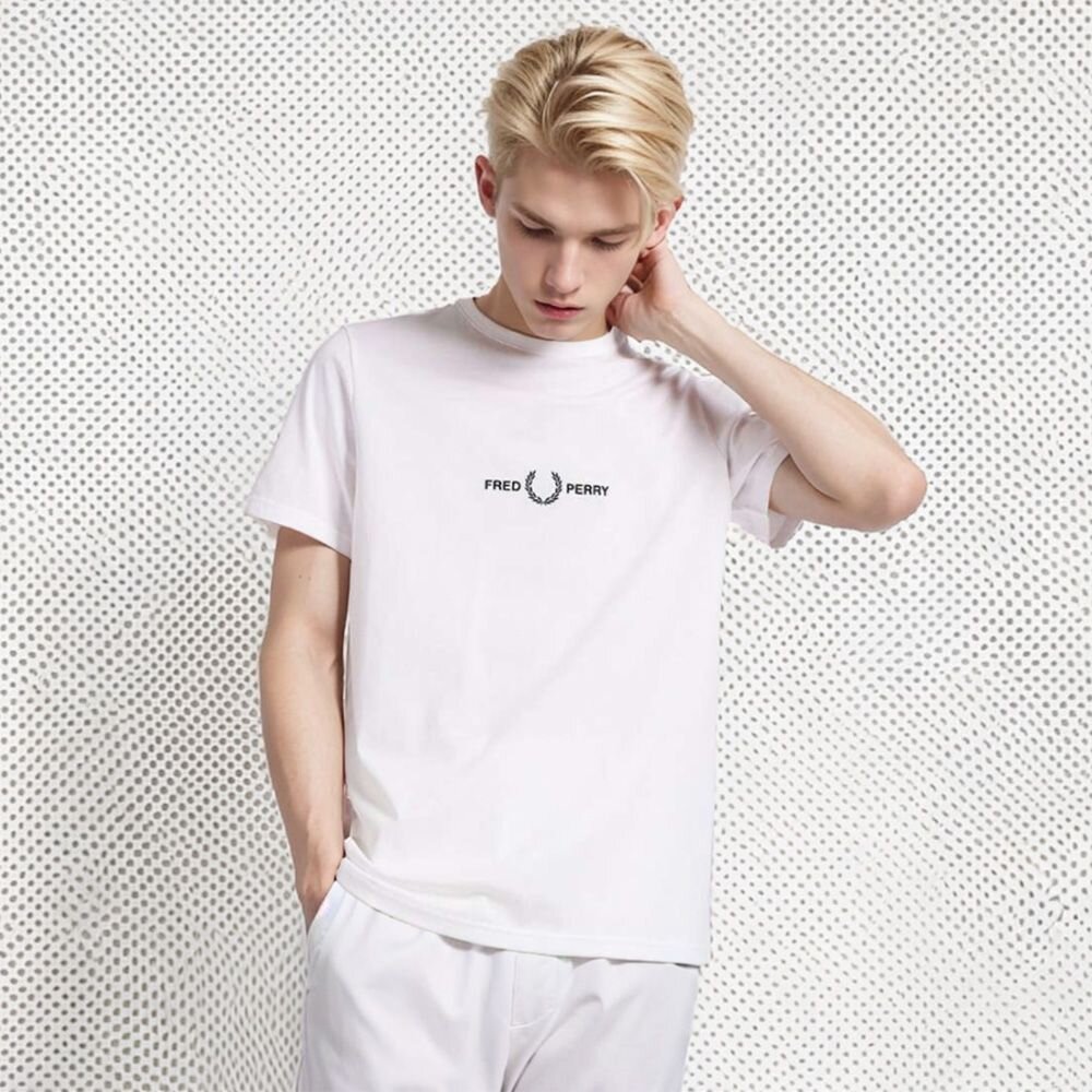 FRED PERRY 胸前刺繡LOGO 短袖 上衣 T恤 男女可穿-圖片-3