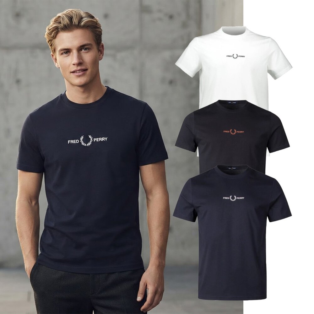 18549715443-Fred Perry 簡約刺繡標誌純棉短袖T恤
