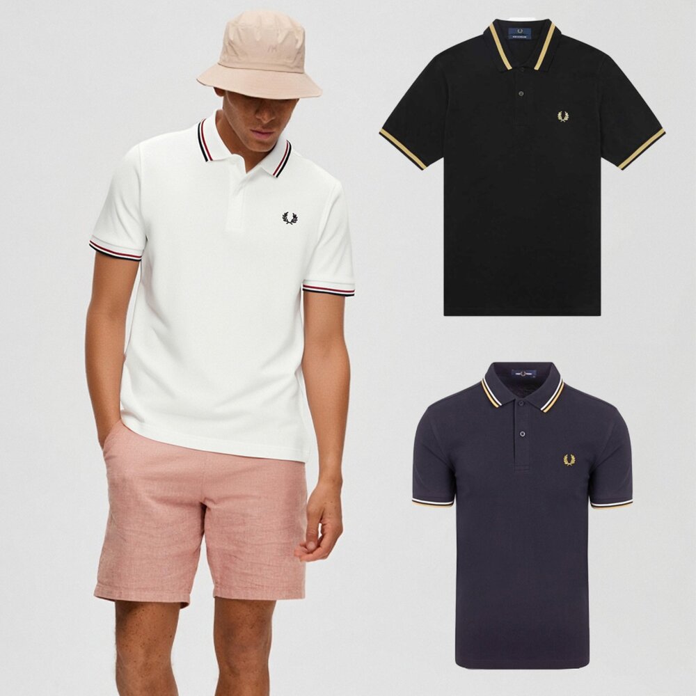 18549715444-Fred Perry 男生 POLO衫 經典刺繡LOGO 麥穗 桂冠 短袖 上衣 新款