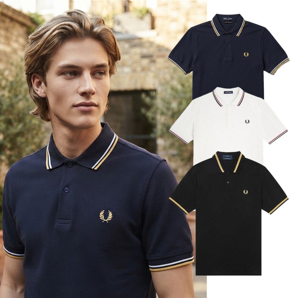 18549715444-Fred Perry 男生 POLO衫 經典刺繡LOGO 麥穗 桂冠 短袖 上衣 新款