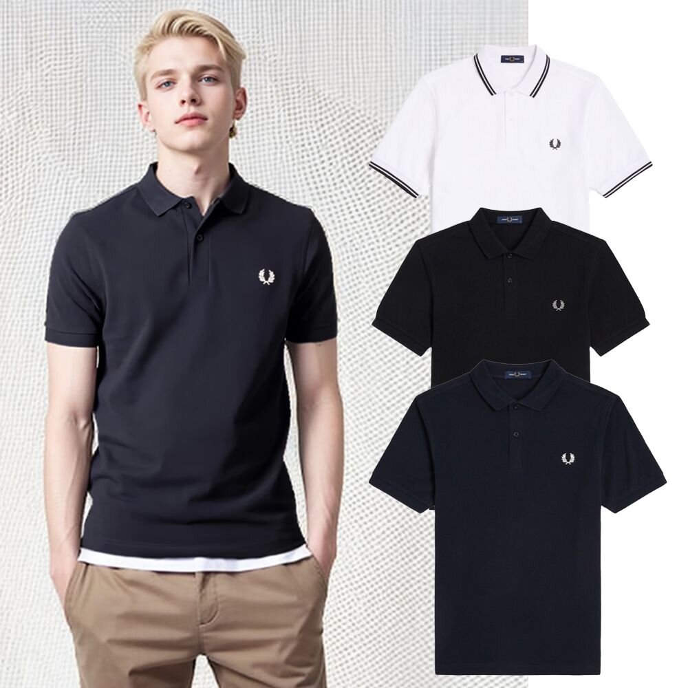 18549715444-Fred Perry 男生 POLO衫 經典刺繡LOGO 麥穗 桂冠 短袖 上衣 新款