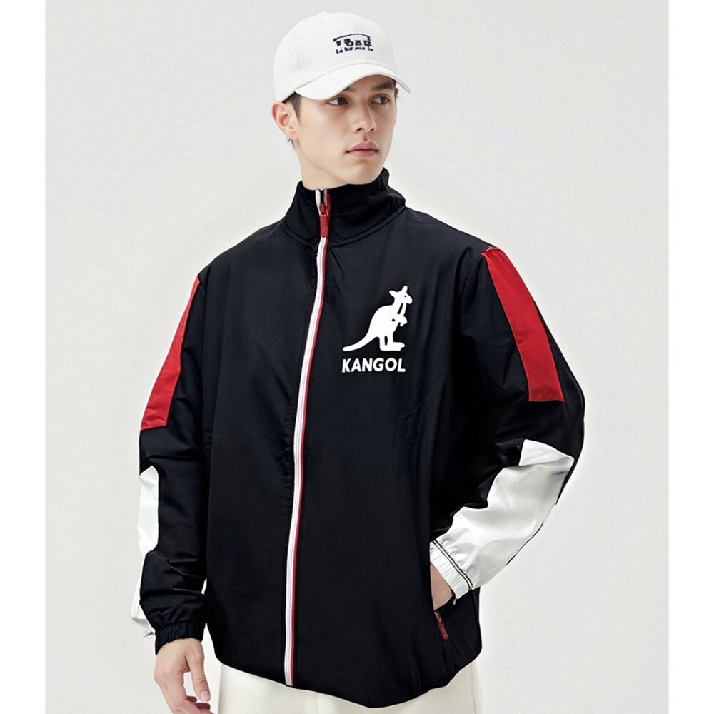 KANGOL 袋鼠 中性 電繡 大學T 帽t 拉鍊外套 長袖上衣 棉質-圖片-1