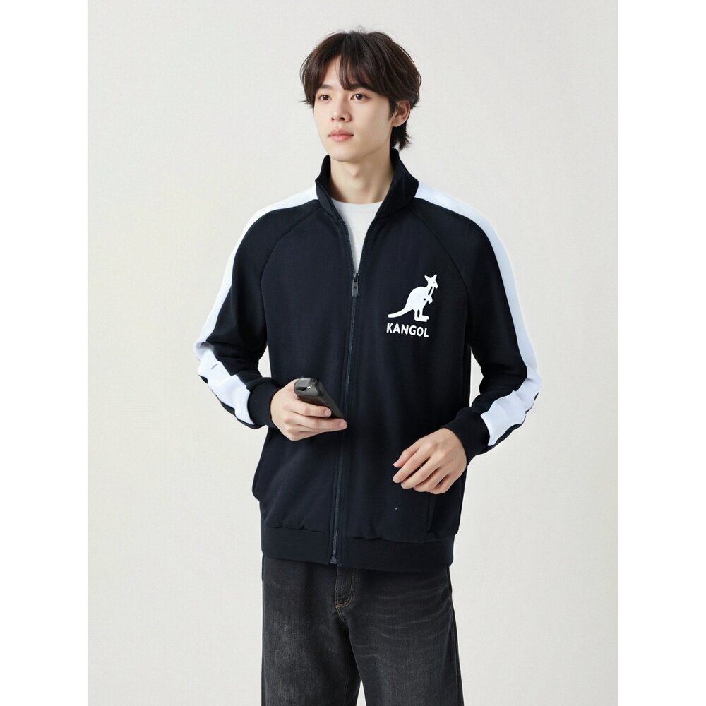 KANGOL 袋鼠 中性 電繡 大學T 帽t 拉鍊外套 長袖上衣 棉質-圖片-6