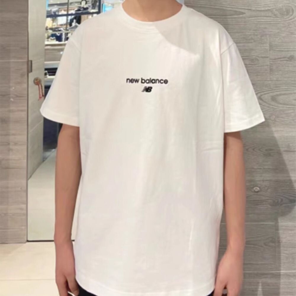 18549715464-NEW BALANCE 休閒簡約透氣圓領純棉短袖T恤 白 AMT22354