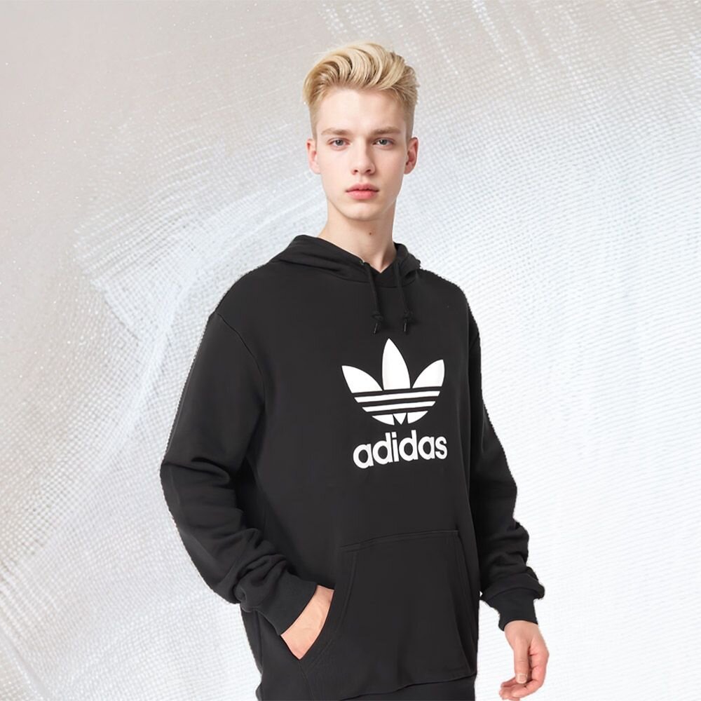 18549715477-S.G adidas Originals Trefoil 三葉草 基本款 連帽 長袖 帽T  DT7964