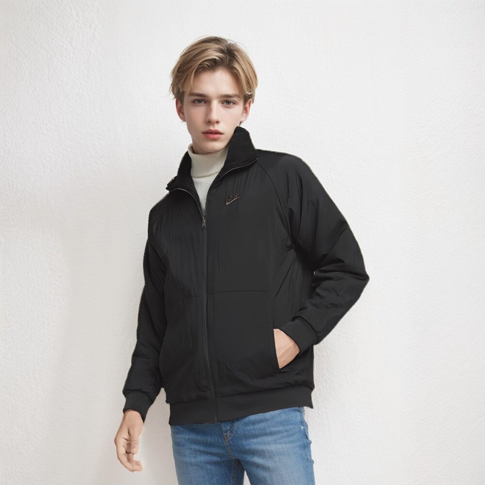 18549715482-仿羊羔絨雙面穿保暖休閒外套 立領外套 DZ4713-010