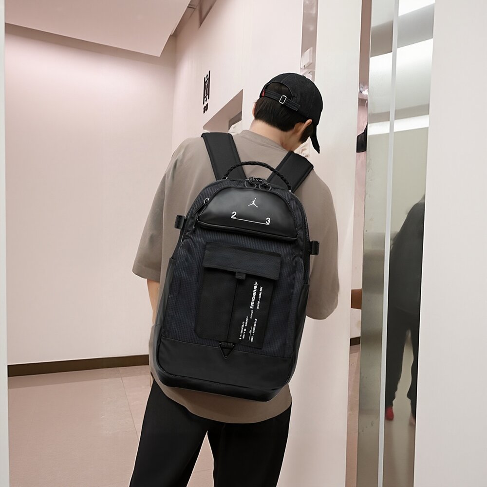 18549715519-Jordan 23 Backpack 男女款 黑 基本款 筆電包 後背包 JD2233004GS-001