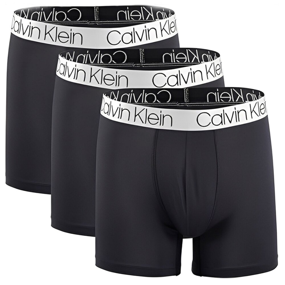 CK 專櫃款 盒裝 寬帶 大logo 男內褲 超細纖維平口內褲 3件組 (美國原裝進口 非costco款)-圖片-2