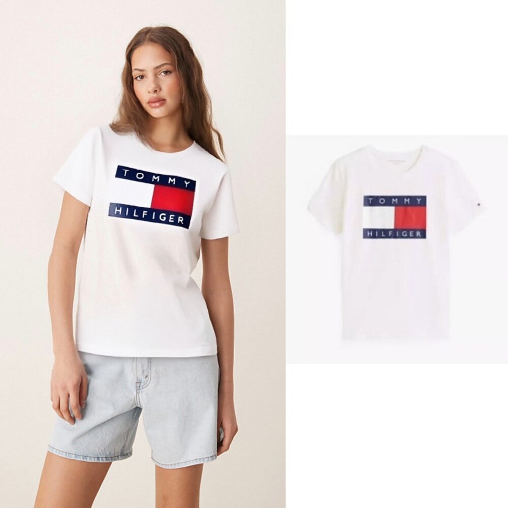 18549715532-Tommy Hilfiger 經典款 國旗大LOGO 女款