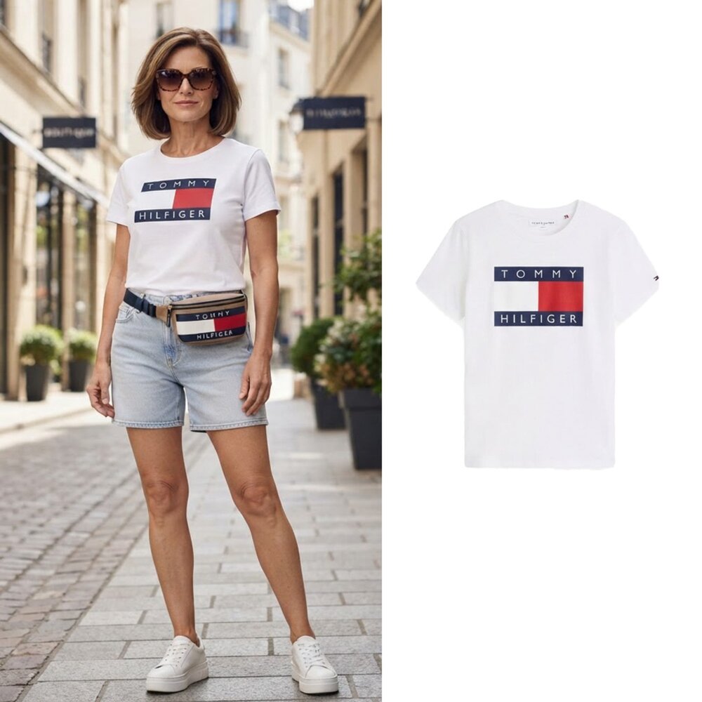 18549715532-Tommy Hilfiger 經典款 國旗大LOGO 女款