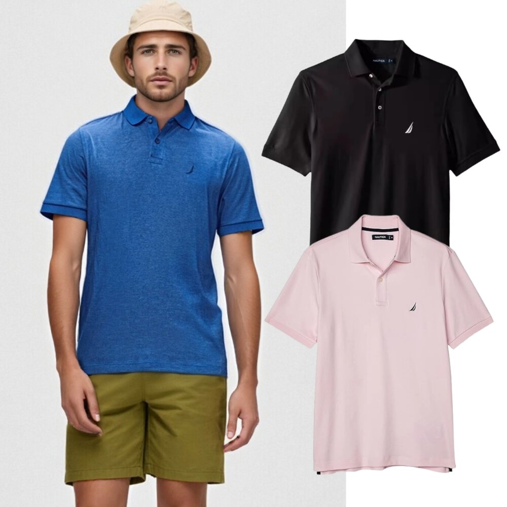 NAUTICA 男款 帆船 胸前小LOGO POLO衫 透氣排汗 排汗衫 封面照片
