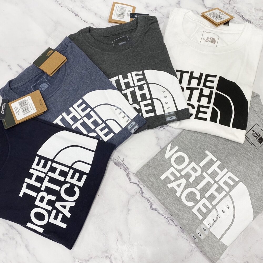 THE NORTH FACE 北臉 情侶款 經典LOGO圓領短T 短袖 素T 版型偏大 短袖t恤 上衣 休閒短袖 大尺碼-圖片-1