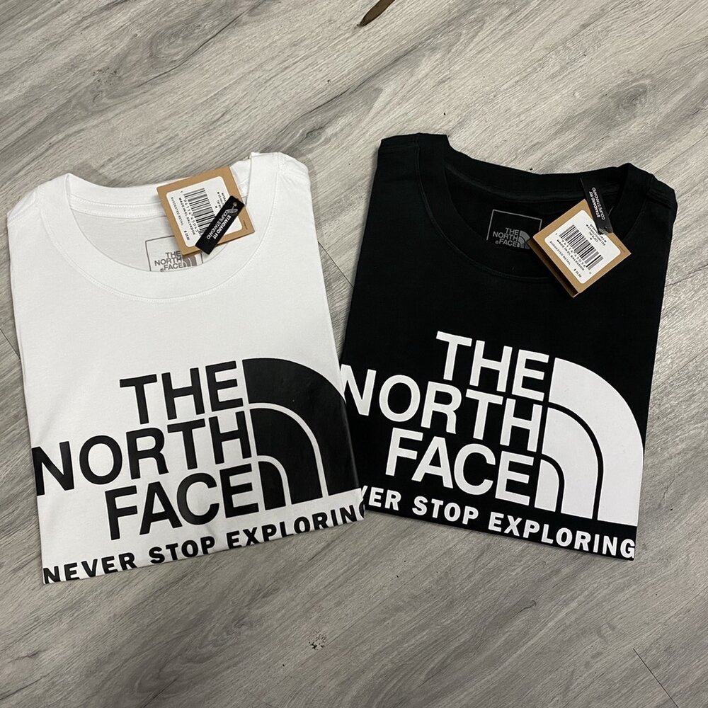 THE NORTH FACE 北臉 情侶款 經典LOGO圓領短T 短袖 素T 版型偏大 短袖t恤 上衣 休閒短袖 大尺碼-圖片-3