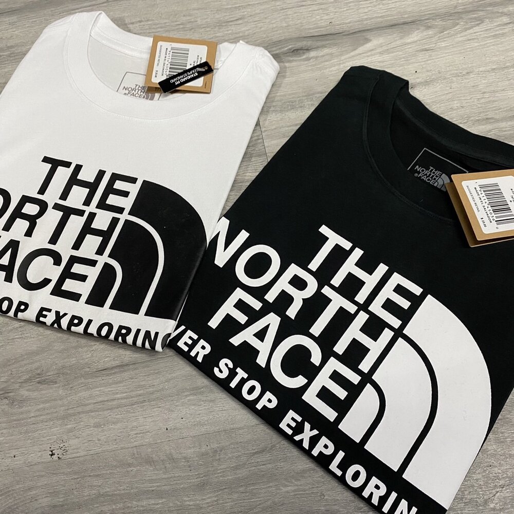 THE NORTH FACE 北臉 情侶款 經典LOGO圓領短T 短袖 素T 版型偏大 短袖t恤 上衣 休閒短袖 大尺碼-圖片-4
